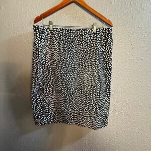 J. Crew White Black Polka Dot Pencil Skirt NWT Size 14 Plus Size